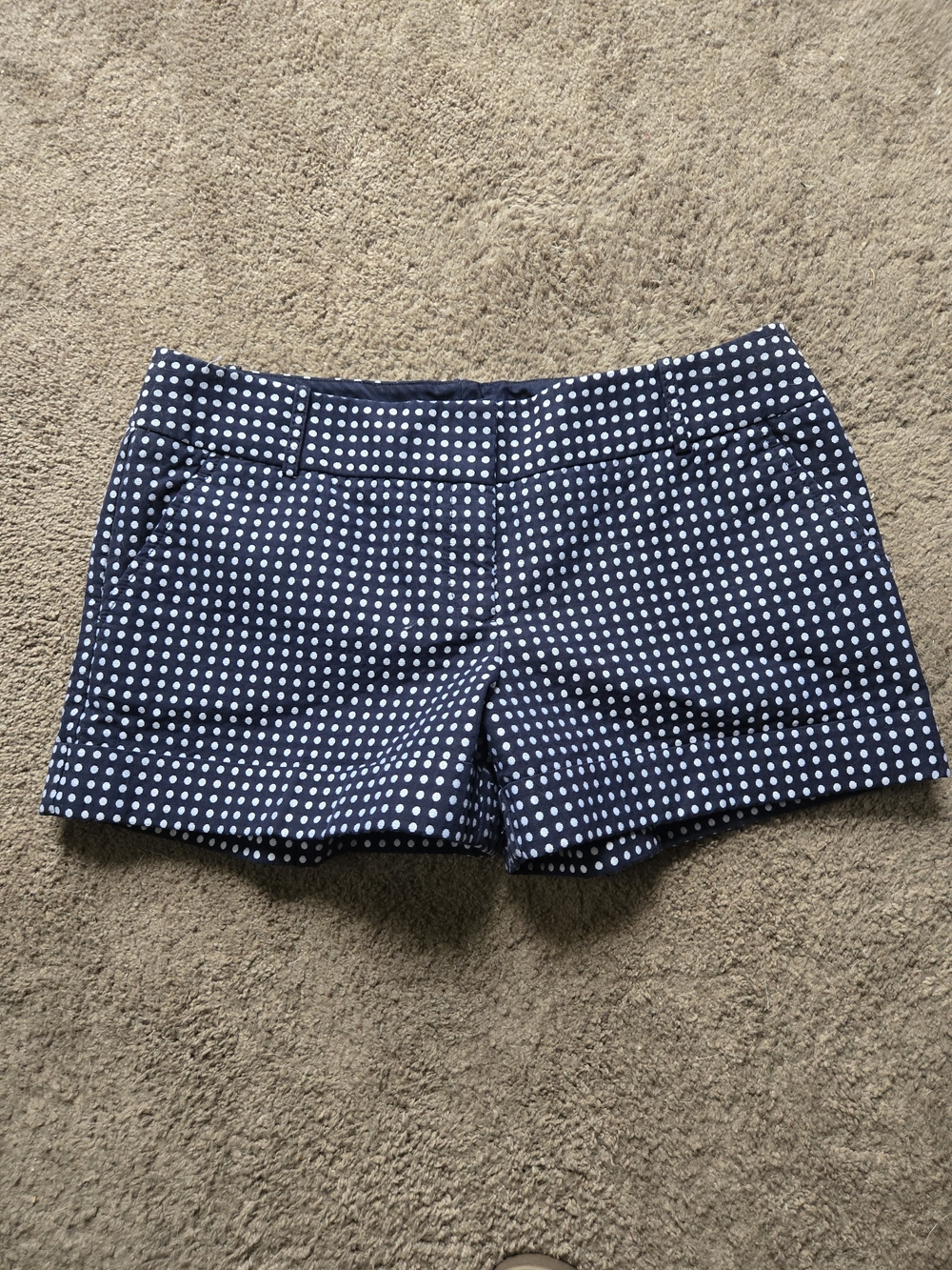 The Limited Navy Polka Dot Jean Shorts